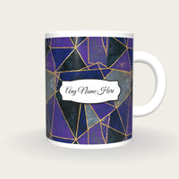 Scratchboard Purple Abstract Name Mug 2, front with the name label