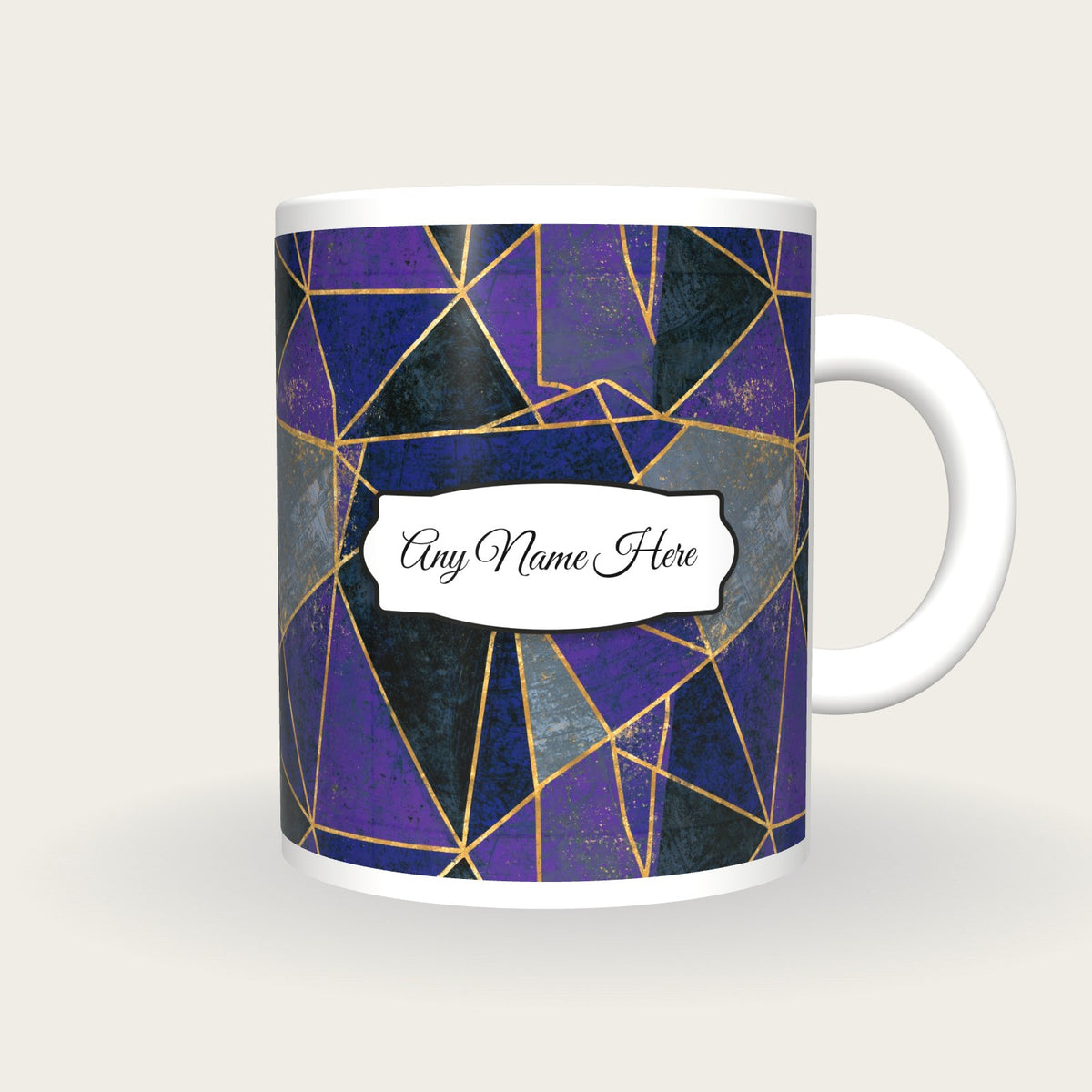 Scratchboard Purple Abstract Name Mug 2, front with the name label