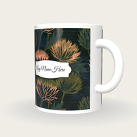 Scratchboard Thistle Name Mug, three-quarter view