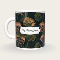 Scratchboard Thistle Name Mug, back with the second name label