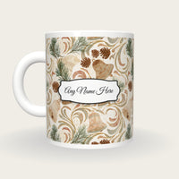 Art Nouveau Church Bells Name Mug, back with the second name label