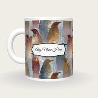 Fresco Emperor Penguins Name Mug, back with the second name label
