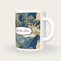 ASCII Machu Picchu Name Mug, three-quarter view