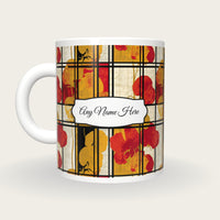 De Stijl Sweet Pea Name Mug, back with the second name label