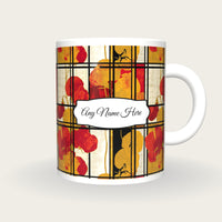 De Stijl Sweet Pea Name Mug, front with the name label