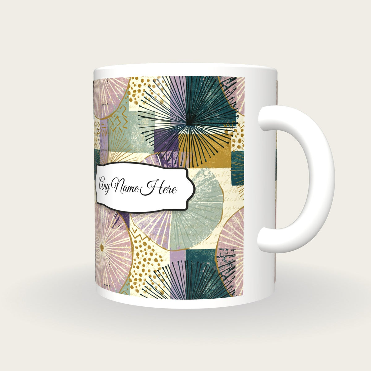 Memphis Diatom Name Mug, three-quarter view