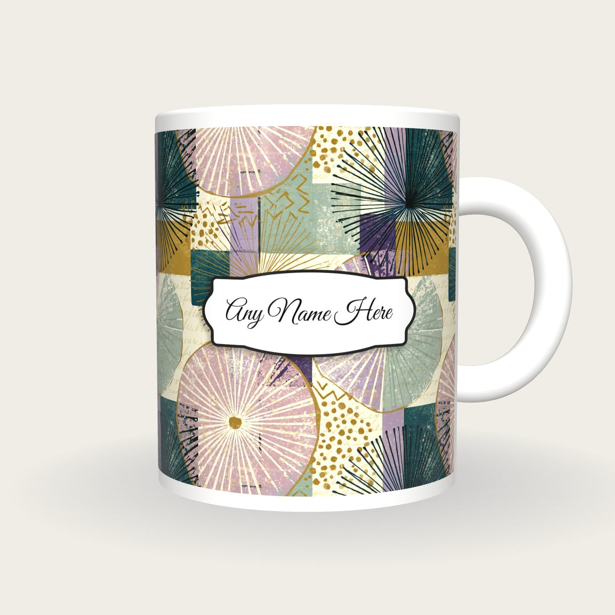 Memphis Diatom Name Mug, front with the name label
