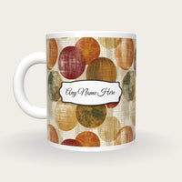 Op Art Globes Name Mug, back with the second name label