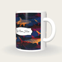 Risograph Sharks Name Mug 2, three-quarter view