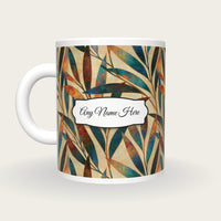 Chrome Willow Name Mug, back with the second name label