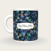 Mandala Igloo Name Mug, back with the second name label