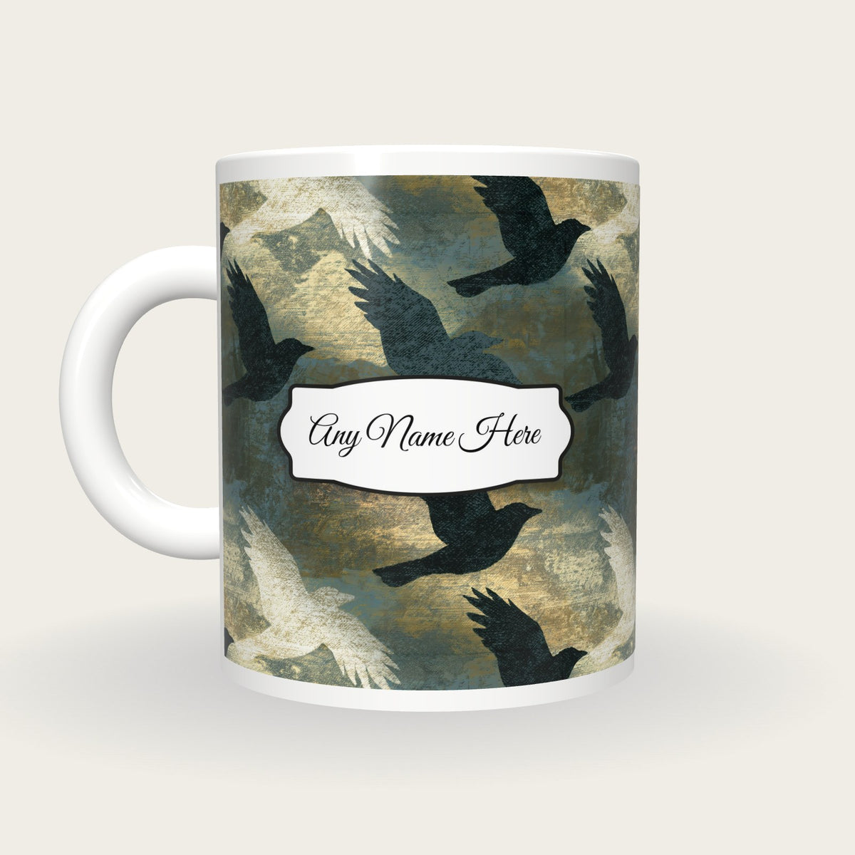 Engraving Banshees Name Mug, back with the second name label