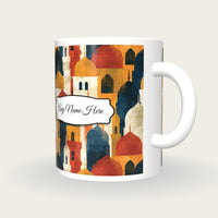 Flat Vector Minarets Name Mug, three-quarter view
