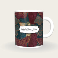 Belle Epoque Nocturnal Moths Name Mug 2, front with the name label