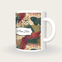 Belle Epoque Nocturnal Moths Name Mug, three-quarter view