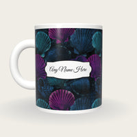 Engraving Shell Collection Name Mug, back with the second name label