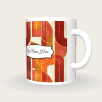 Mid Century Neon Racetrack Name Mug 3, three-quarter view