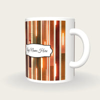 Mid Century Neon Racetrack Name Mug, three-quarter view