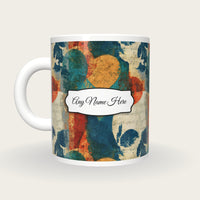 Monoprint Hearts Skulls Name Mug, back with the second name label