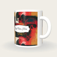 Risograph Grungy Skulls Name Mug, three-quarter view