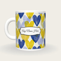 Lithograph Love Hearts Name Mug 3, back with the second name label