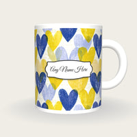 Lithograph Love Hearts Name Mug 3, front with the name label