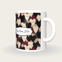 Tapestry Love Hearts Name Mug, three-quarter view