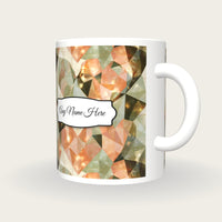 Low Poly Love Hearts Name Mug, three-quarter view