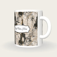 Kintsugi Eiffel Tower Name Mug, three-quarter view