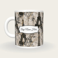 Kintsugi Eiffel Tower Name Mug, back with the second name label