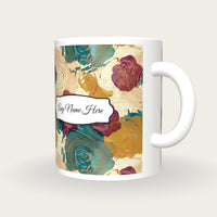 Suminagashi Roses Name Mug, three-quarter view
