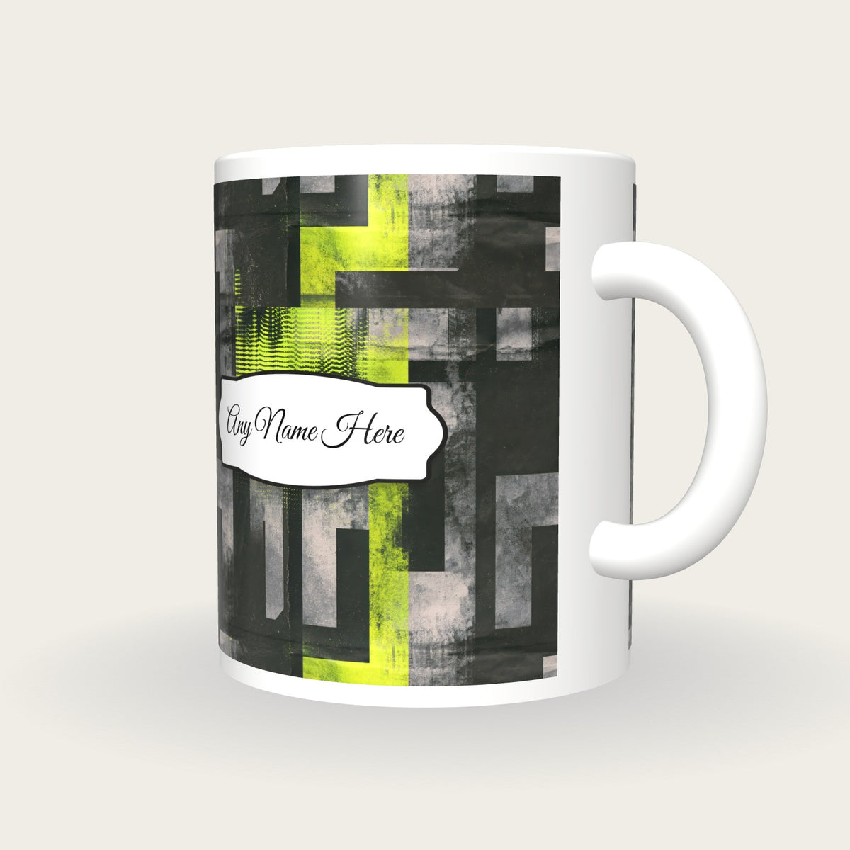 Berlin Techno Name Mug, three-quarter view