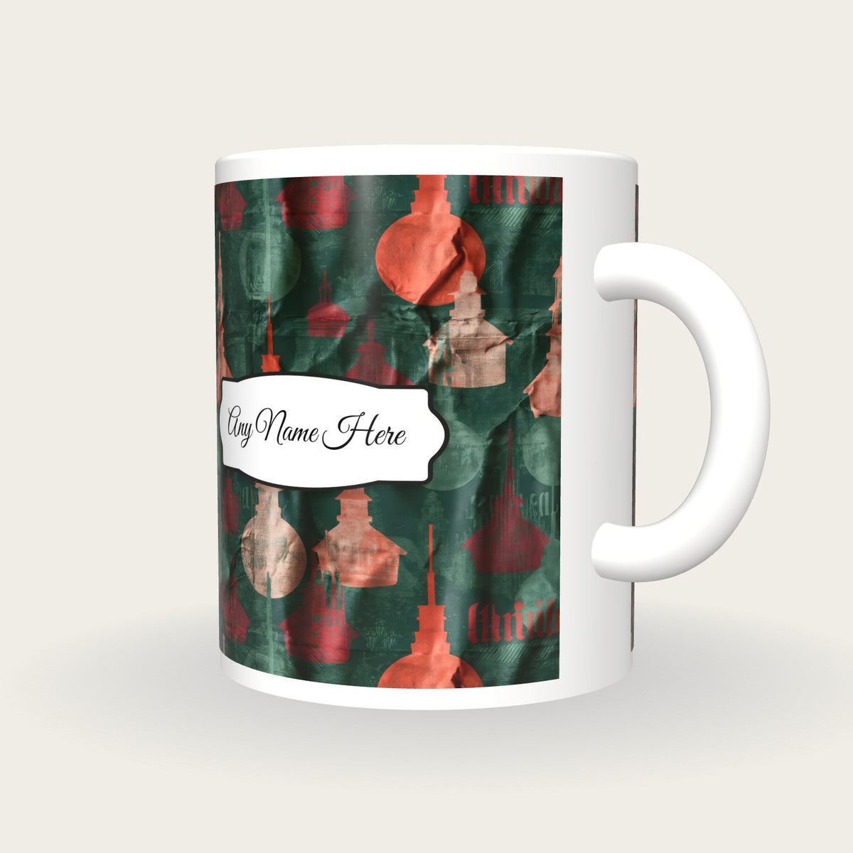 Christmas Market Forest Mulled Name Mug 2, three-quarter view