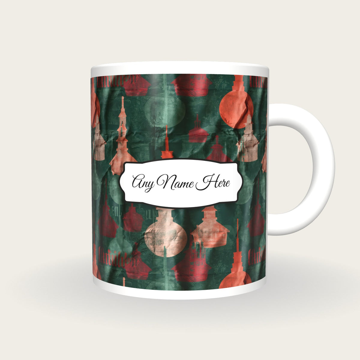 Christmas Market Forest Mulled Name Mug 2, front with the name label