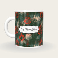 Christmas Market Forest Mulled Name Mug, back with the second name label