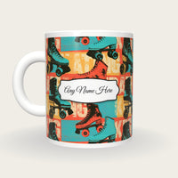 Roller Skate 80s Name Mug 2, back with the second name label