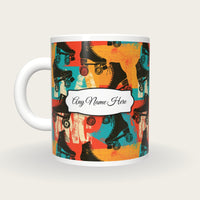 Roller Skate 80s Name Mug 3, back with the second name label
