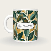 Aboriginal Leaf Name Mug 2, back with the second name label