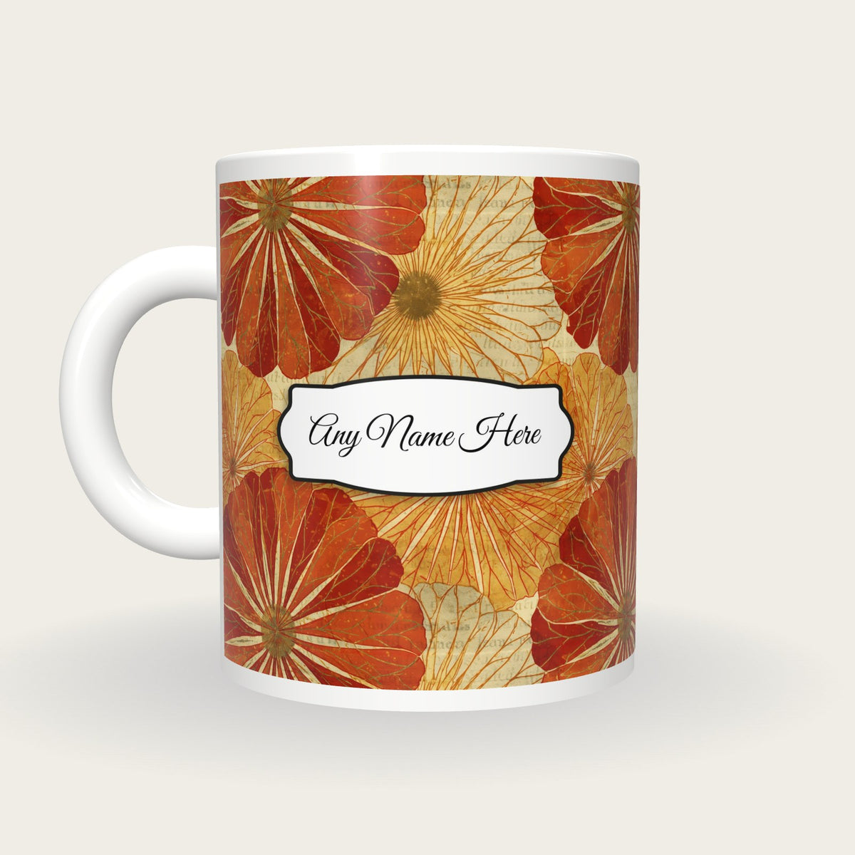 Haeckel Flower Name Mug 2, back with the second name label