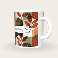 Isometric Leaf Name Mug, three-quarter view
