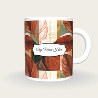 Isometric Leaf Name Mug 2, front with the name label