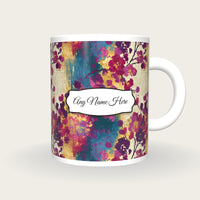Chinoiserie Heart Name Mug, front with the name label