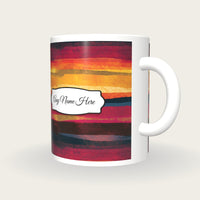 Drypoint Rainbow Abstract Name Mug 2, three-quarter view