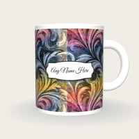 Baroque Rainbow Abstract Name Mug 2, front with the name label