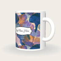 Blueprint Rainbow Abstract Name Mug, three-quarter view