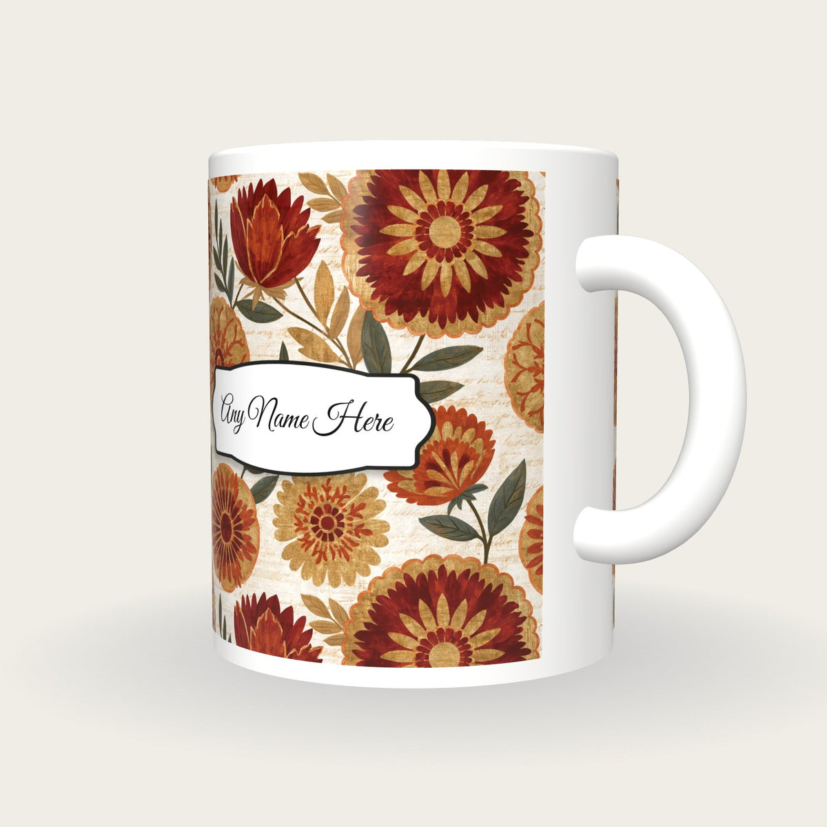 Suzani Name Mug, three-quarter view