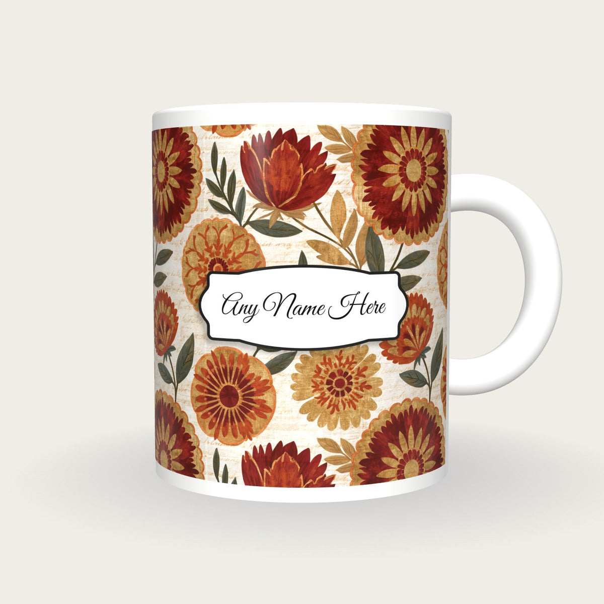 Suzani Name Mug, front with the name label