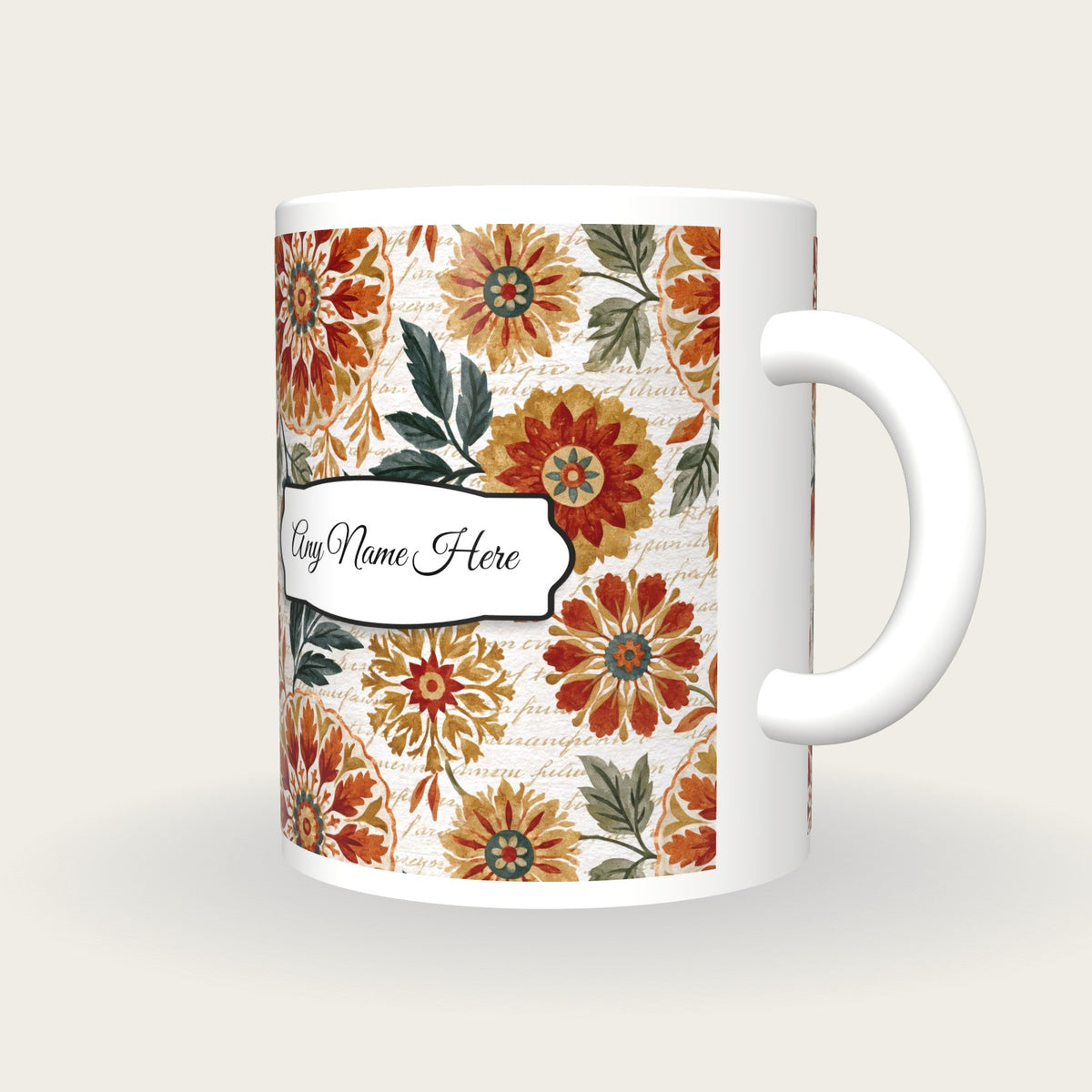 Suzani Name Mug 2, three-quarter view