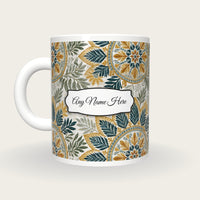 Haeckel Kantha Stitch Name Mug 2, back with the second name label