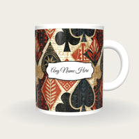 Tiki Card Suits Name Mug, front with the name label